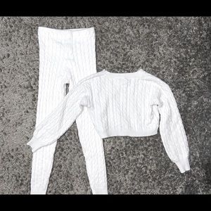 Sweater Sweetie Pant Set - White